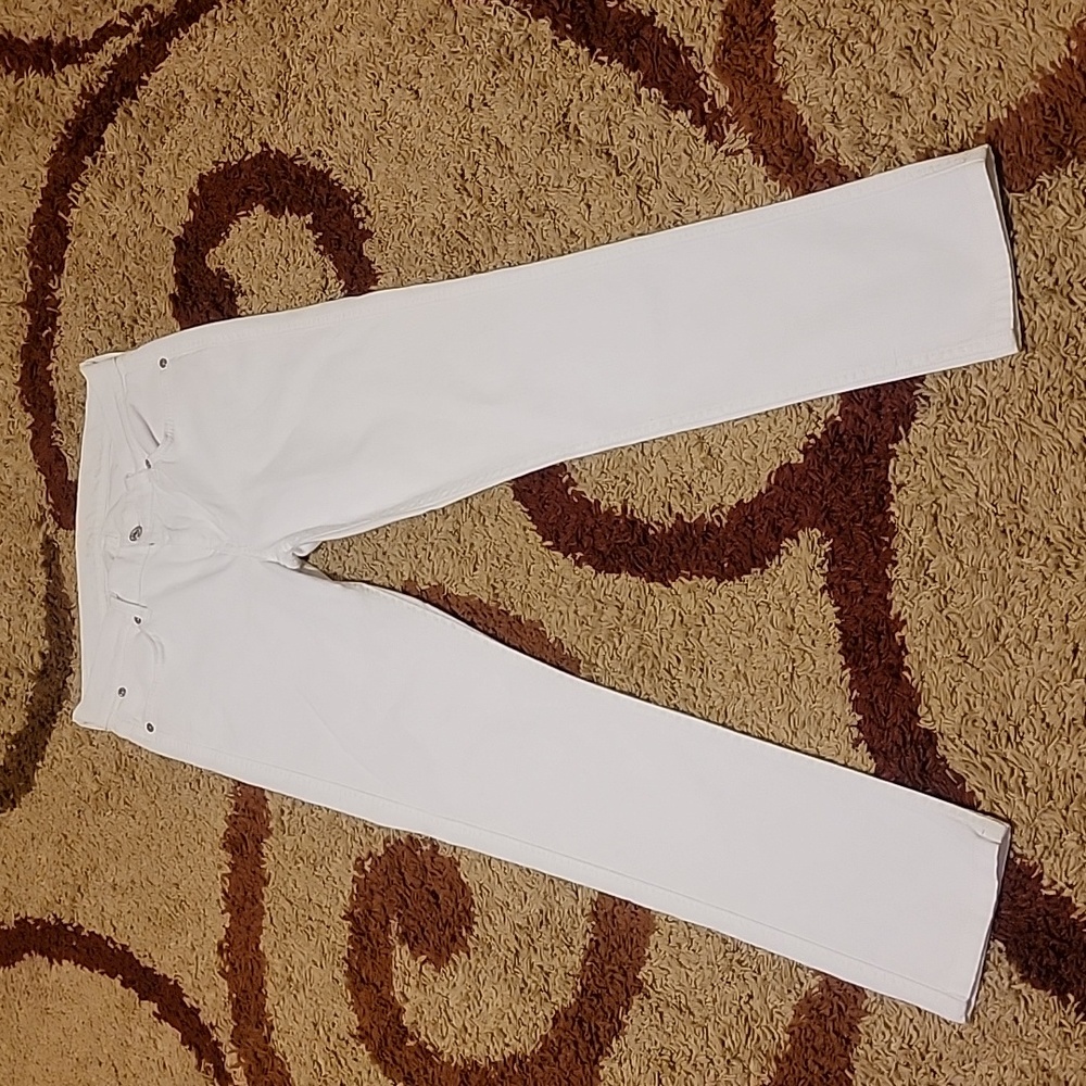 7 For All Mankind White Straight Leg Jeans Size 28